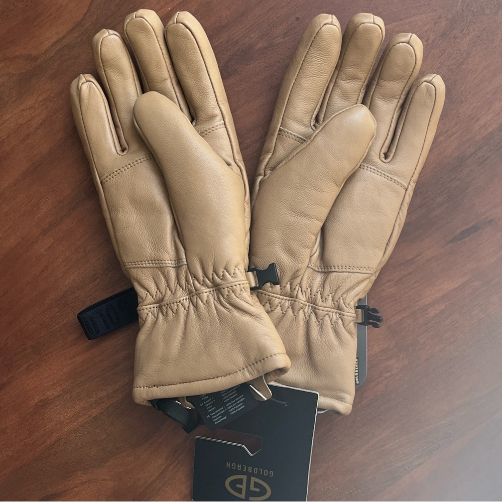 Goldbergh Latte Leather Gloves